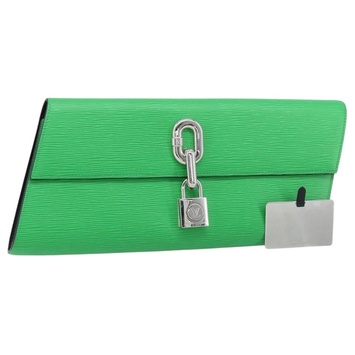 LOUIS VUITTON Epi Blade Clutch Bag Green LV Auth 171504SM