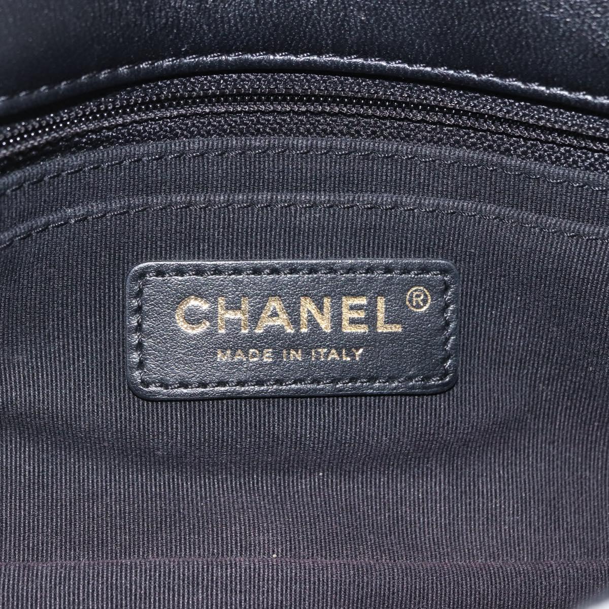 CHANEL Mini Matelasse 20 Chain Shoulder Bag Tweed Black Gold CC Auth 171505SAM