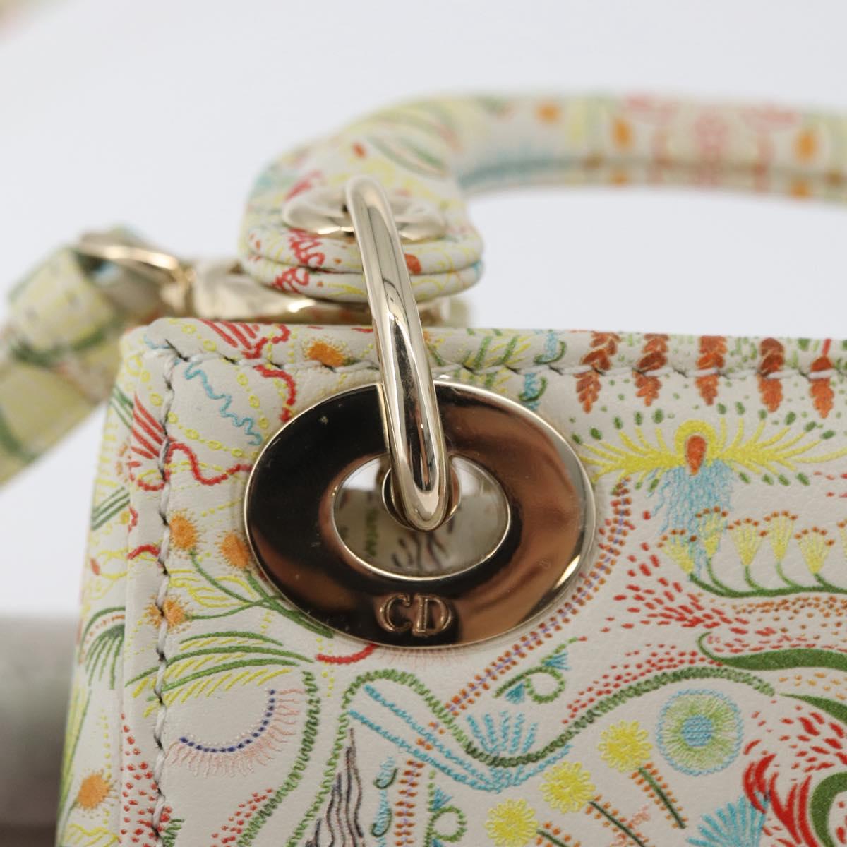 Christian Dior Micro Lady Dior Bag Leather 2way Multicolor Gold Auth 171506SM