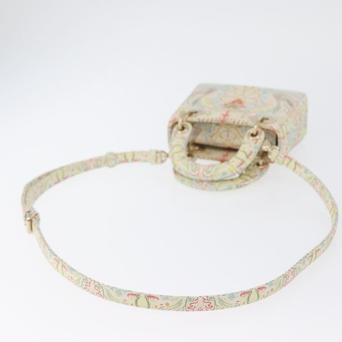Christian Dior Micro Lady Dior Bag Leather 2way Multicolor Gold Auth 171506SM