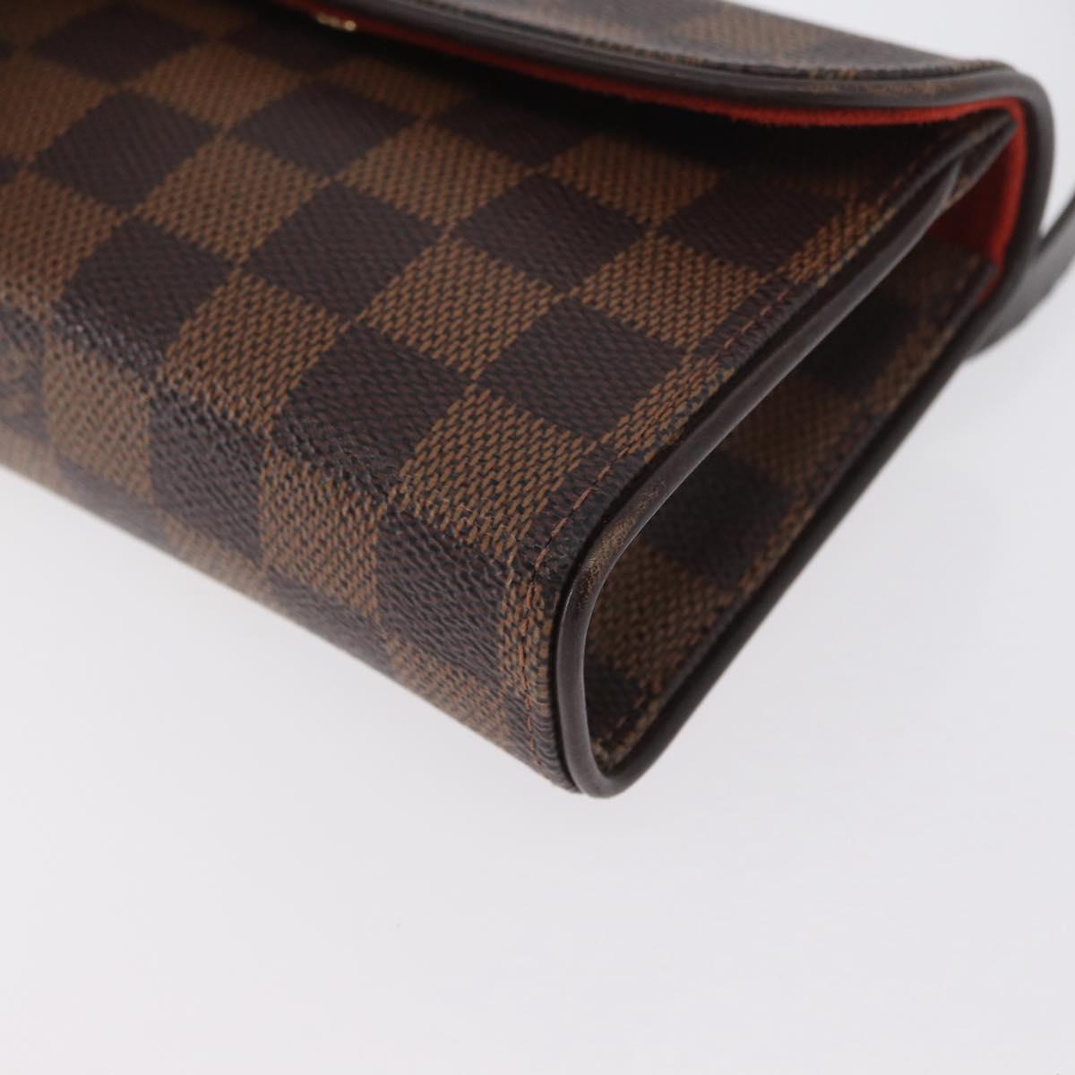 LOUIS VUITTON Damier Ebene Pochette Florentine Waist bag N51856 LV Auth 171517A