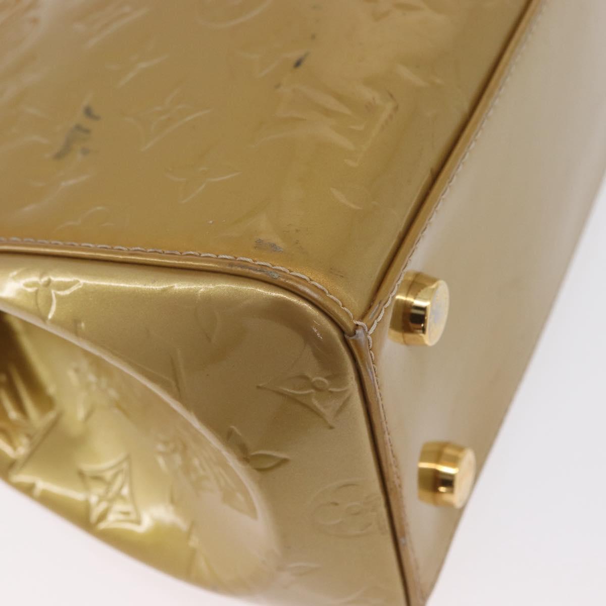 LOUIS VUITTON Vernis Blair MM Hand Bag 2way Beige Poodle M91755 LV Auth 171519