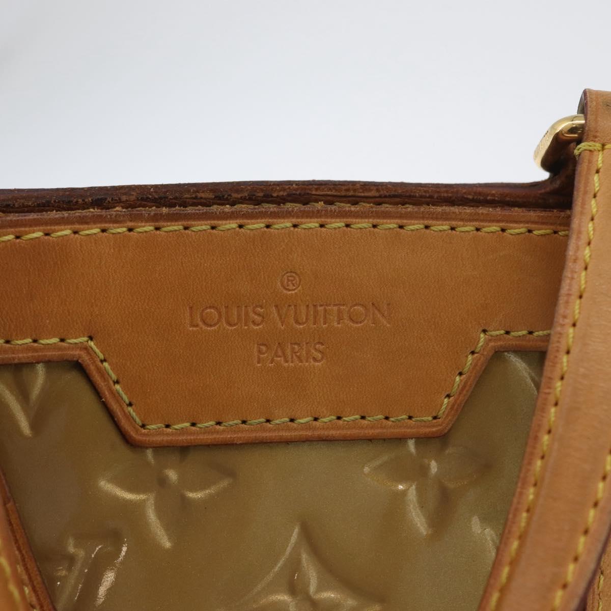 LOUIS VUITTON Vernis Blair MM Hand Bag 2way Beige Poodle M91755 LV Auth 171519