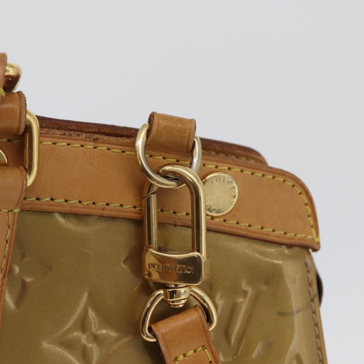 LOUIS VUITTON Vernis Blair MM Hand Bag 2way Beige Poodle M91755 LV Auth 171519