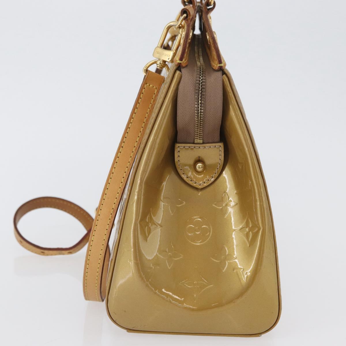 LOUIS VUITTON Vernis Blair MM Hand Bag 2way Beige Poodle M91755 LV Auth 171519
