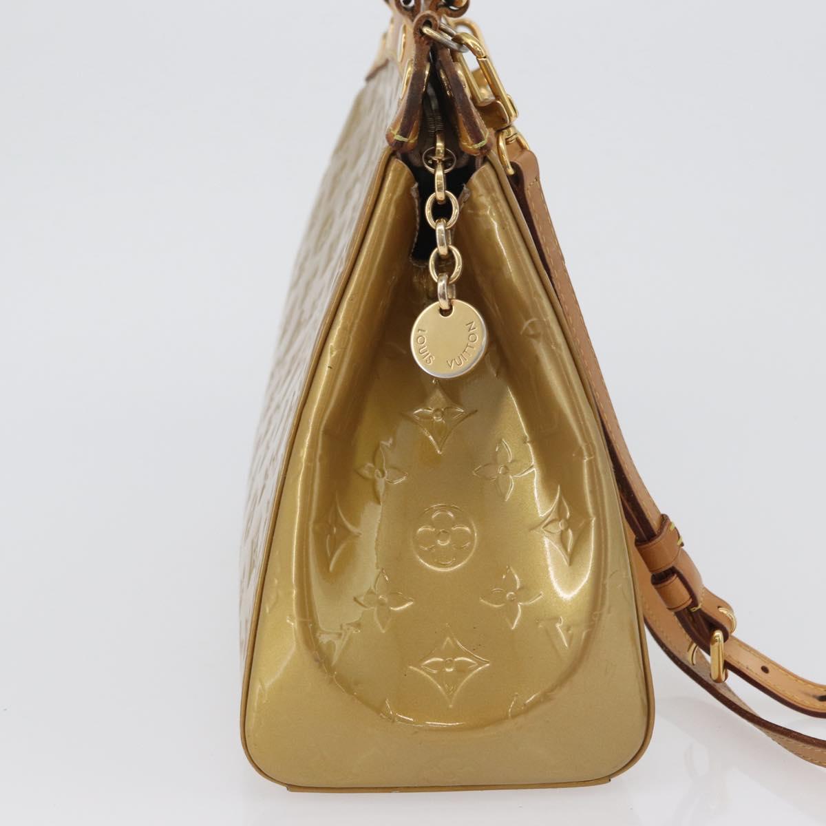 LOUIS VUITTON Vernis Blair MM Hand Bag 2way Beige Poodle M91755 LV Auth 171519