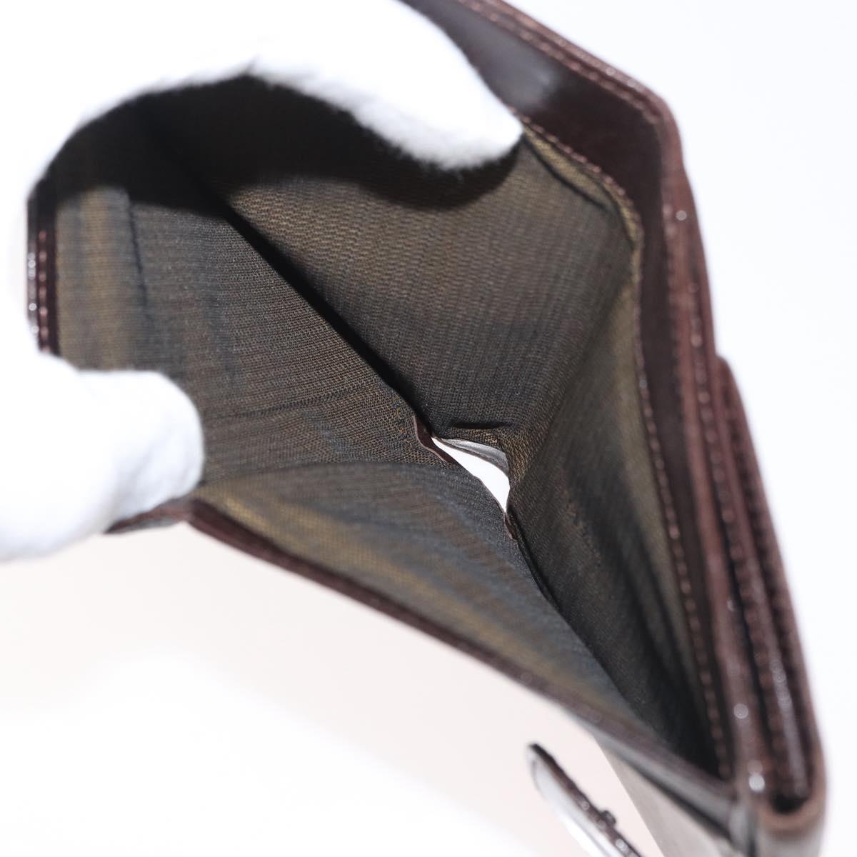FENDI Zucca Canvas Bifold Wallet Black Brown Auth 171523