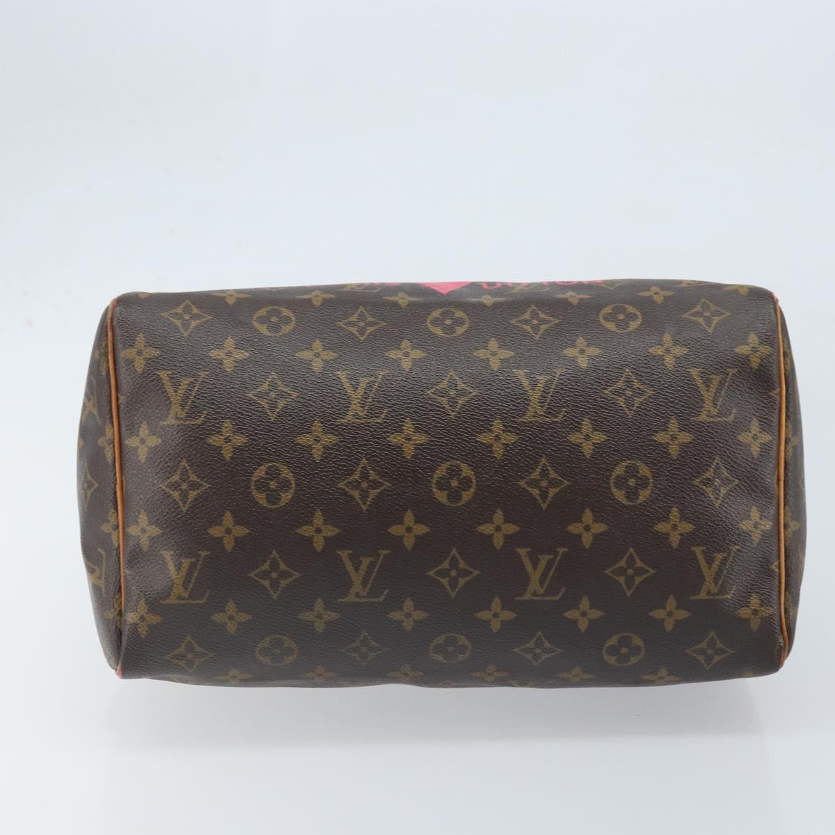 LOUIS VUITTON Monogram V Line Speedy 30 Hand Bag Pink LV Auth 171531A