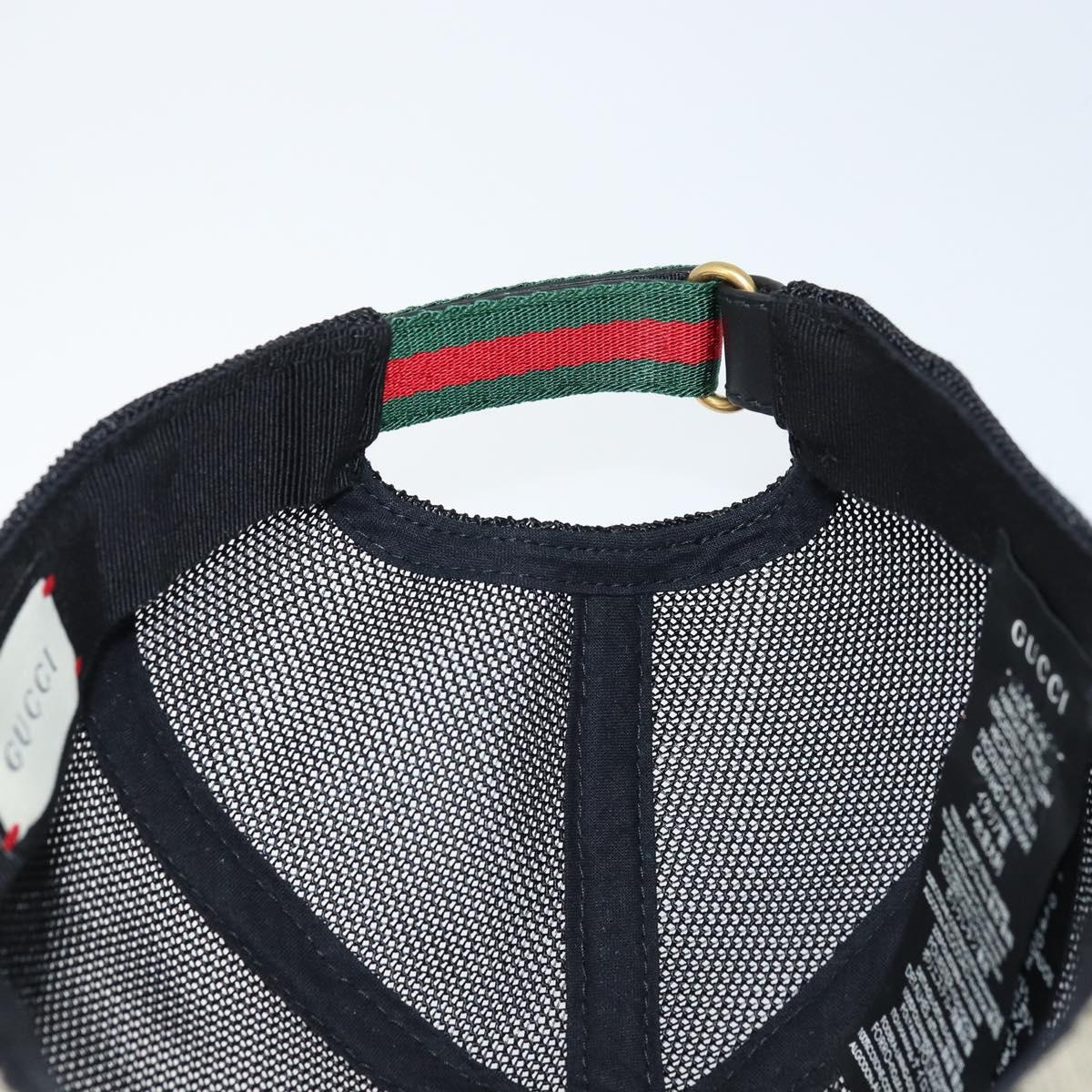 GUCCI GG Supreme Web Sherry Line Cap PVC L Beige Red Green 426887 Auth 171533