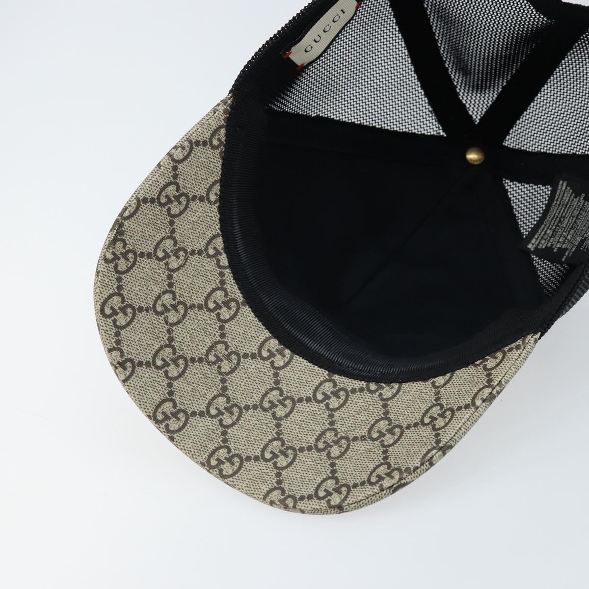 GUCCI GG Supreme Web Sherry Line Cap PVC L Beige Red Green 426887 Auth 171533