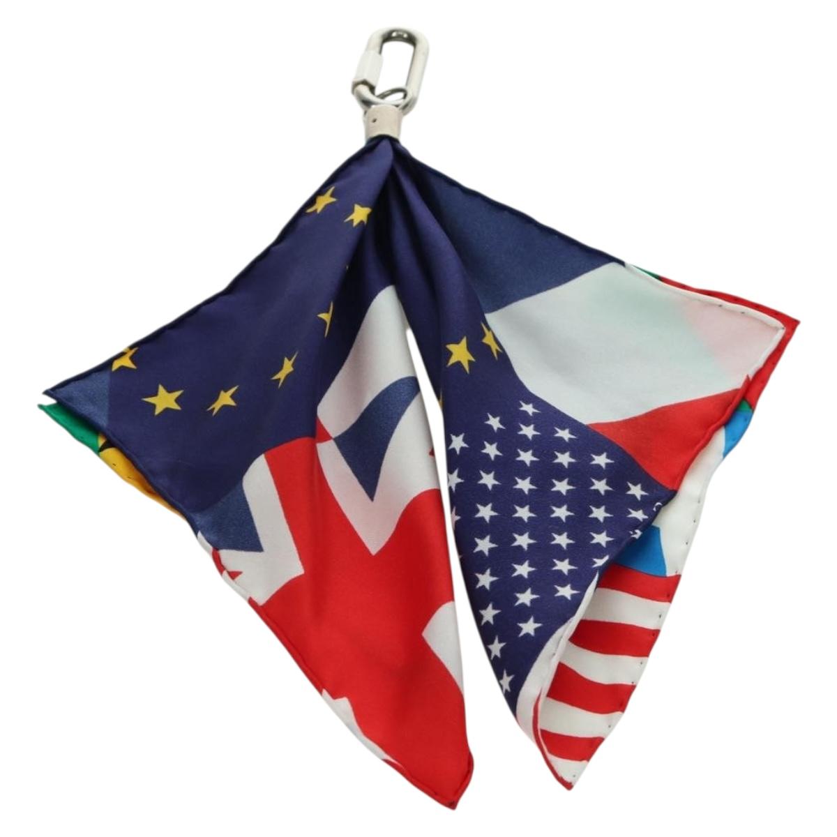 LOUIS VUITTON Bijoux Sac Flags Charm Silk Multicolor MP2485 LV Auth 171534SAM