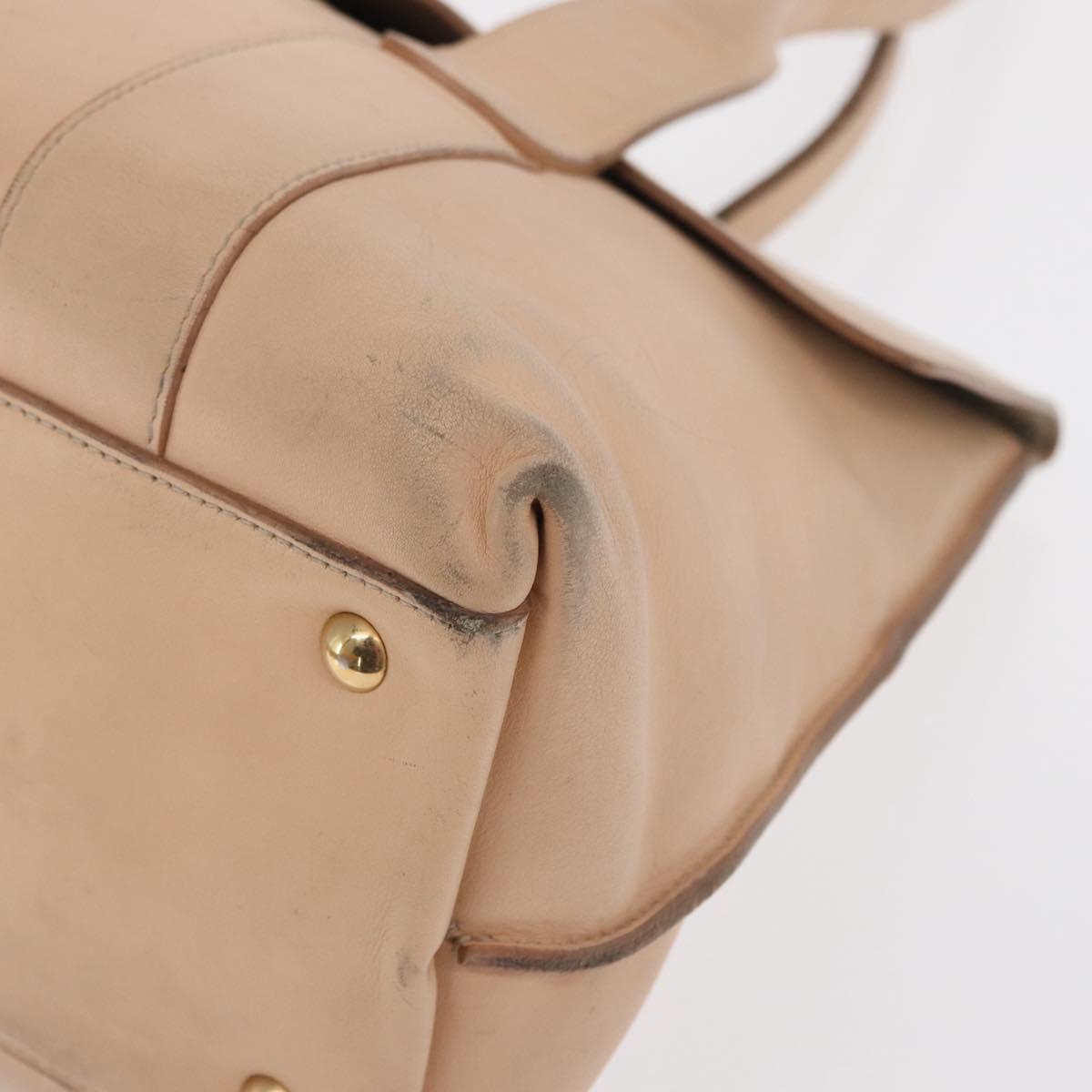 Salvatore Ferragamo Gancini Shoulder Bag Leather Pink Gold Auth 171552