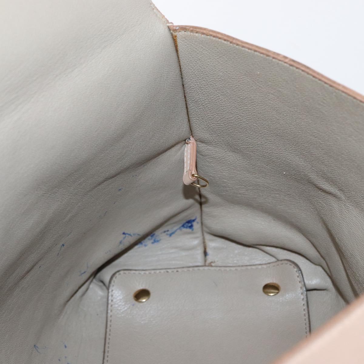 Salvatore Ferragamo Gancini Shoulder Bag Leather Pink Gold Auth 171552
