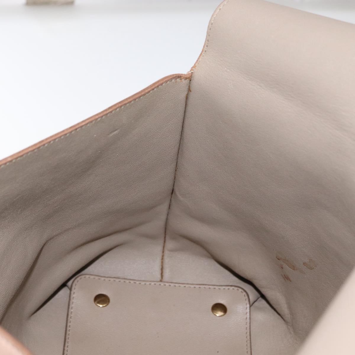 Salvatore Ferragamo Gancini Shoulder Bag Leather Pink Gold Auth 171552