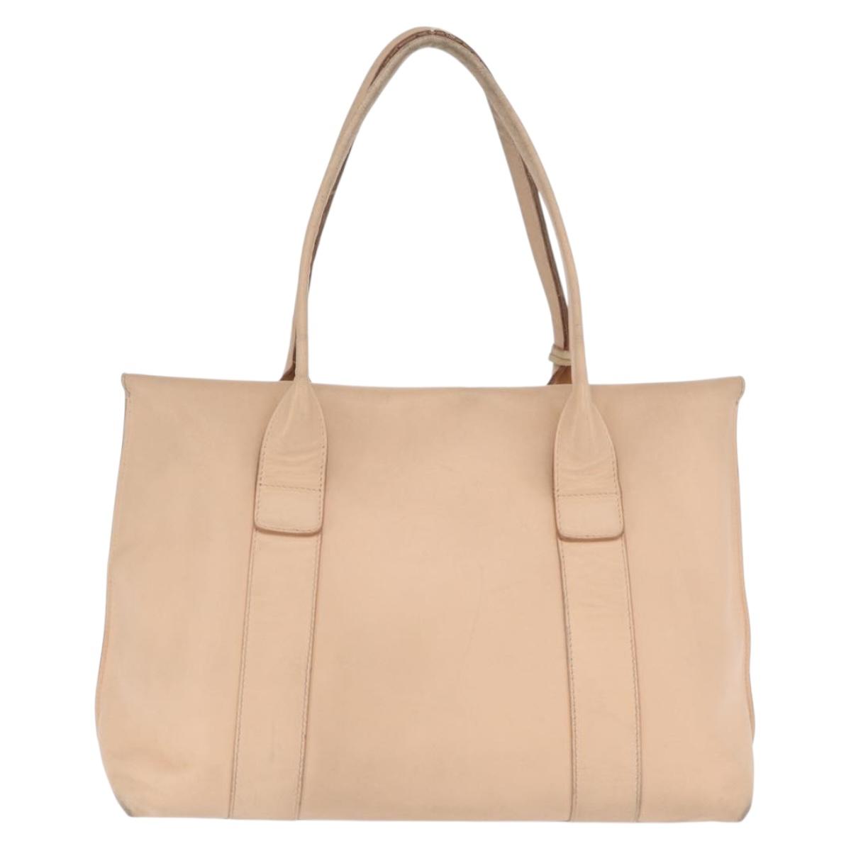 Salvatore Ferragamo Gancini Shoulder Bag Leather Pink Gold Auth 171552