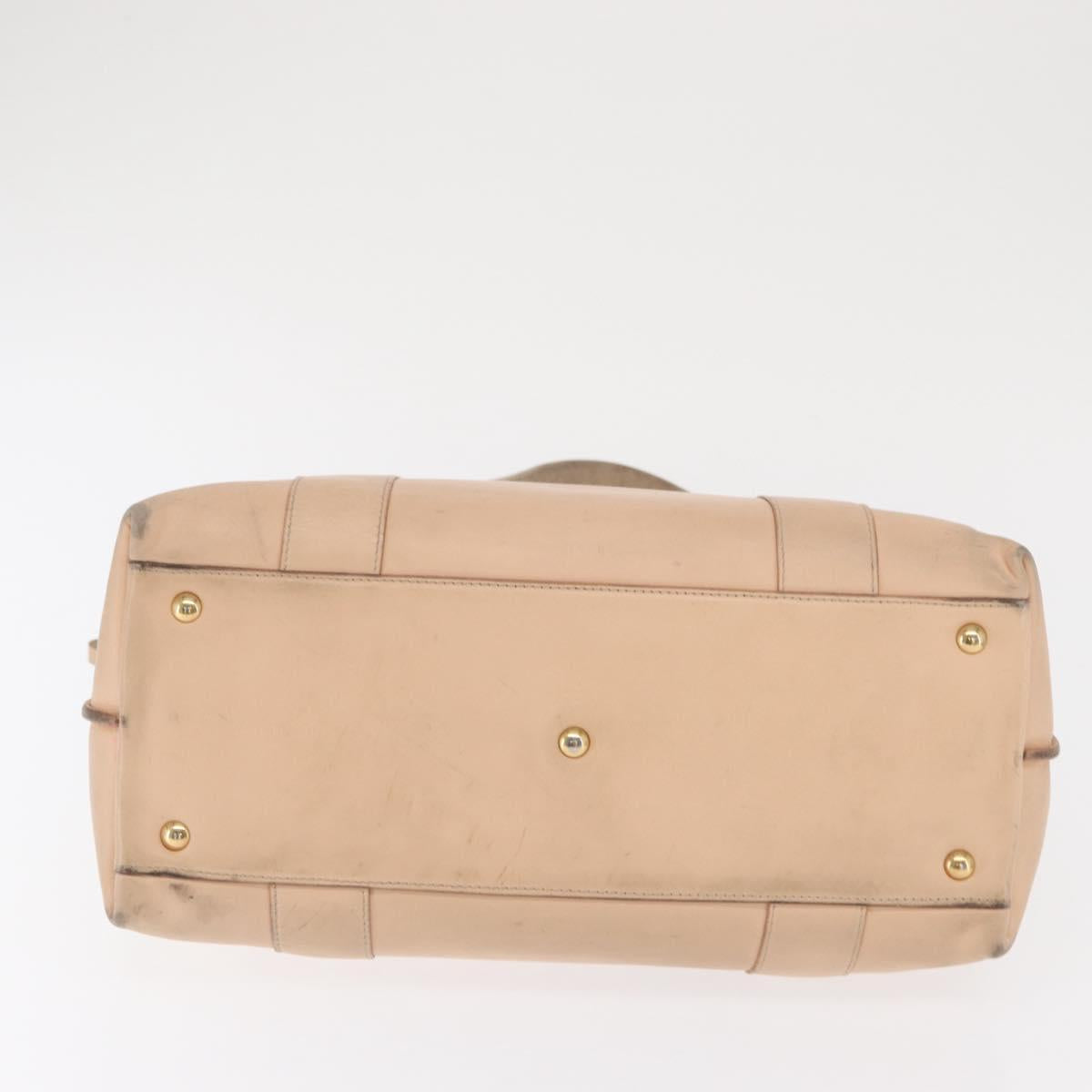 Salvatore Ferragamo Gancini Shoulder Bag Leather Pink Gold Auth 171552