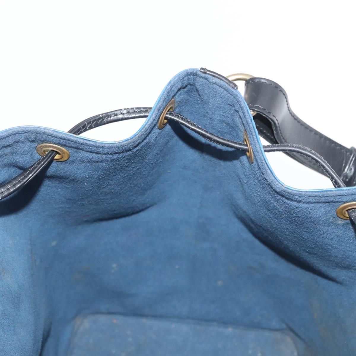 LOUIS VUITTON Epi Petit Noe Shoulder Bag Bicolor Black Blue M44152 Auth 171558