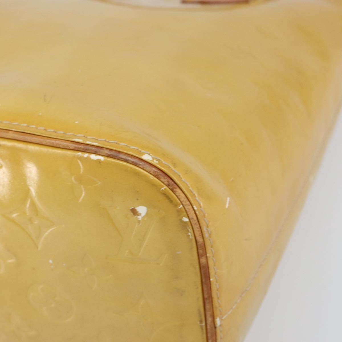 LOUIS VUITTON Monogram Vernis Houston Hand Bag Beige M91004 LV Auth 171560