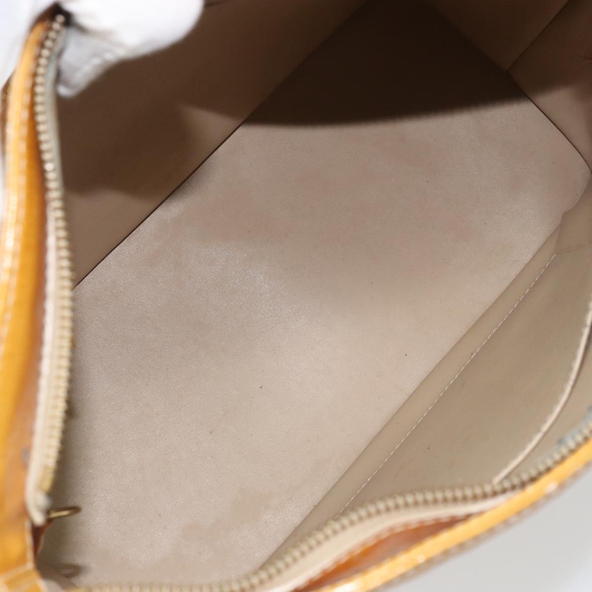 LOUIS VUITTON Monogram Vernis Houston Hand Bag Beige M91004 LV Auth 171560