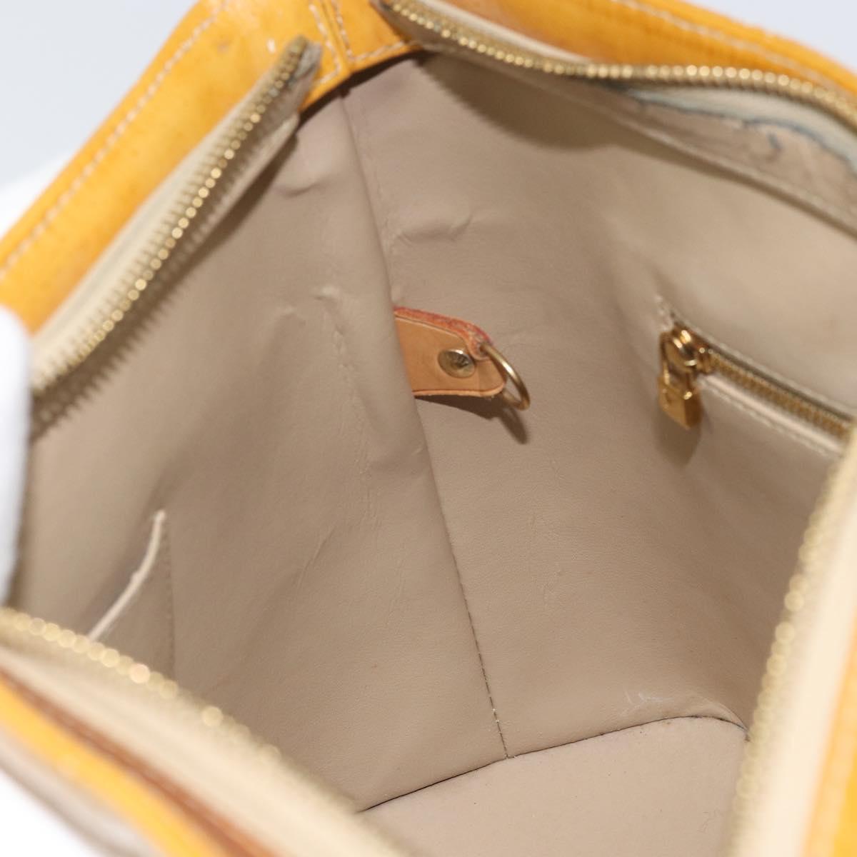 LOUIS VUITTON Monogram Vernis Houston Hand Bag Beige M91004 LV Auth 171560