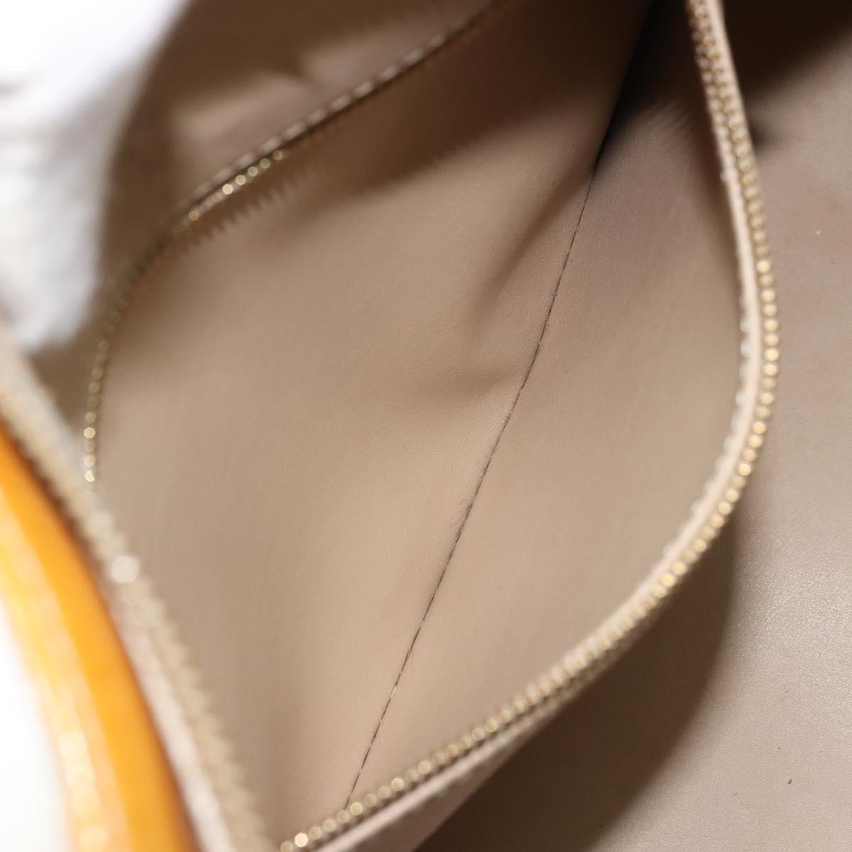 LOUIS VUITTON Monogram Vernis Houston Hand Bag Beige M91004 LV Auth 171560