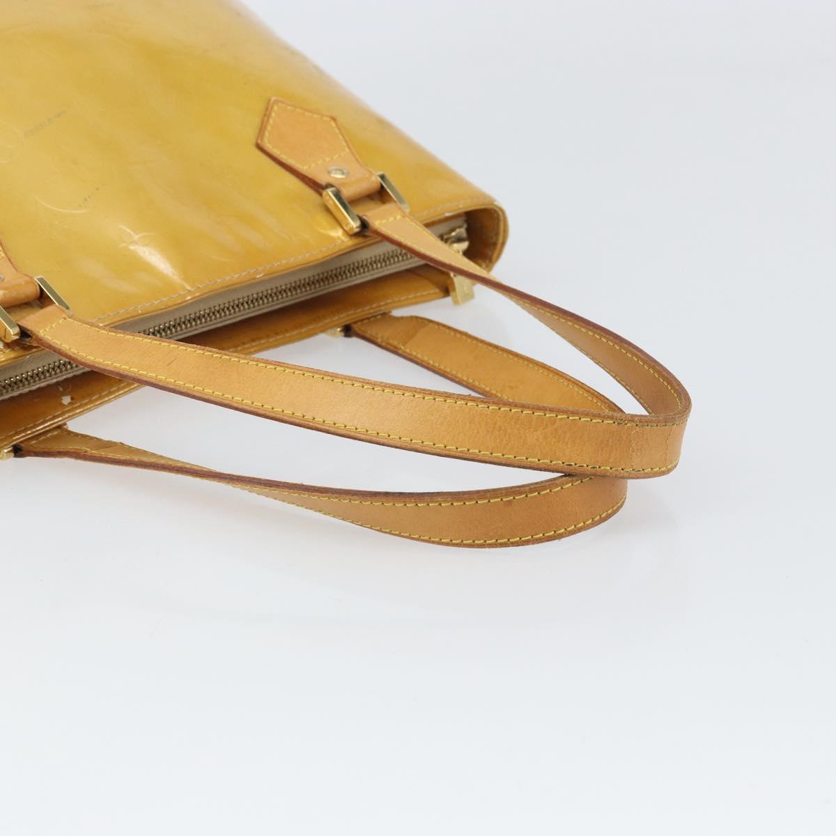 LOUIS VUITTON Monogram Vernis Houston Hand Bag Beige M91004 LV Auth 171560
