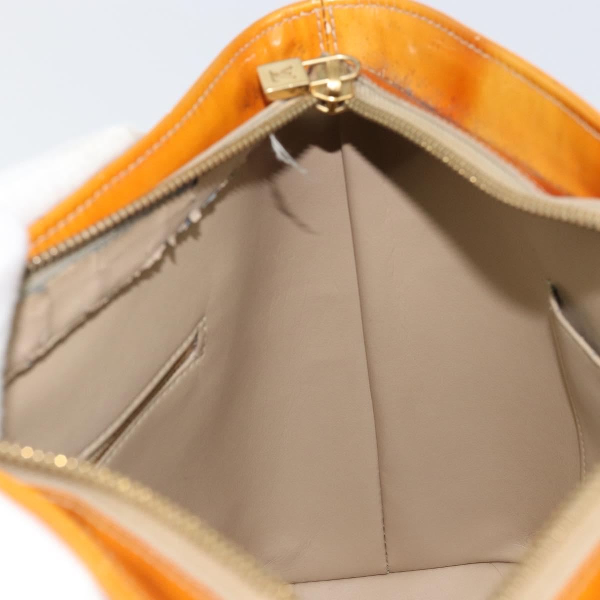 LOUIS VUITTON Monogram Vernis Houston Hand Bag Beige M91004 LV Auth 171561
