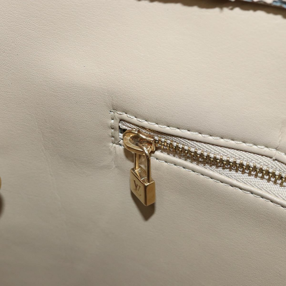 LOUIS VUITTON Monogram Vernis Houston Hand Bag Beige M91004 LV Auth 171561
