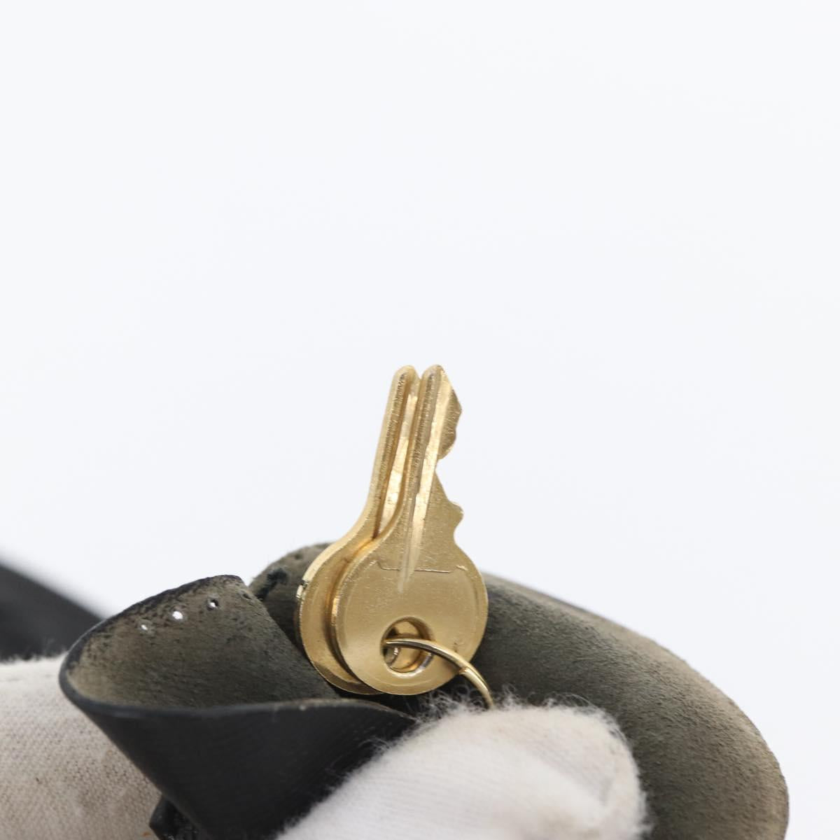 PRADA Chain Hand Bag Nylon Black Gold Auth 171579