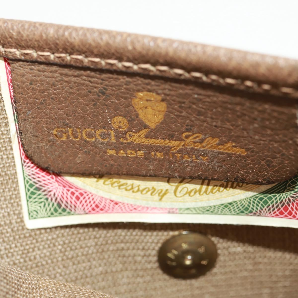 GUCCI GG Supreme Web Sherry Line Pouch PVC Beige Gold 89 01 021 Auth 171587V