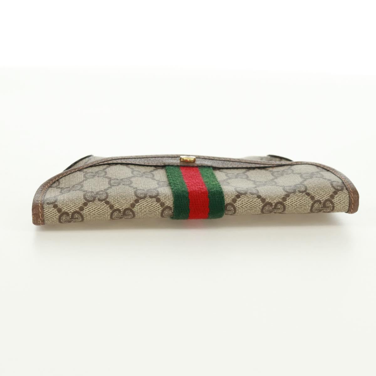 GUCCI GG Supreme Web Sherry Line Pouch PVC Beige Gold 89 01 021 Auth 171587V