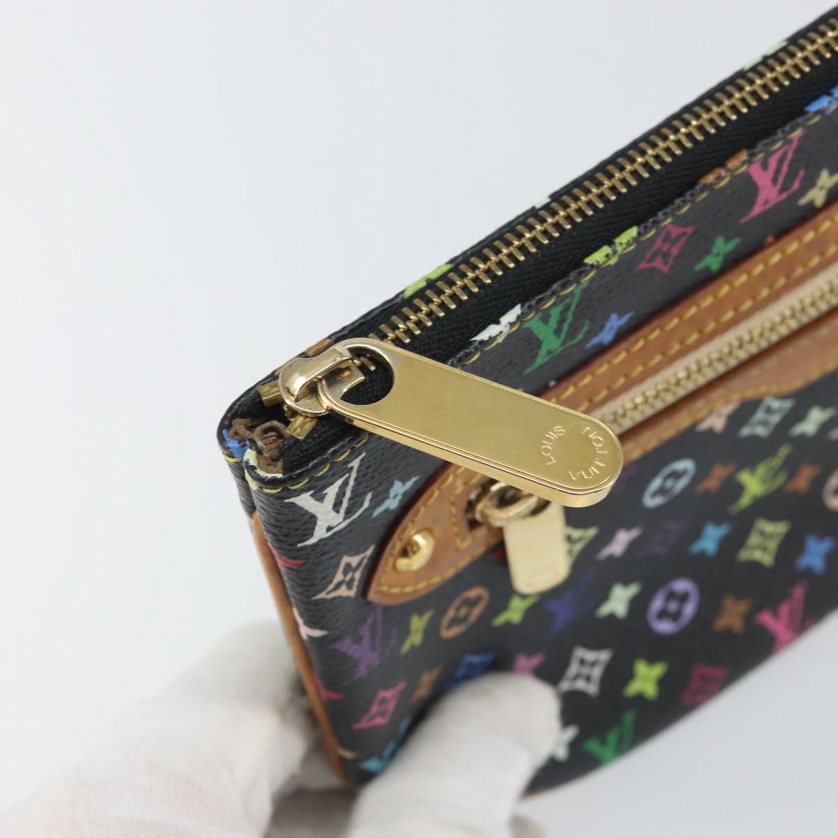 LOUIS VUITTON Monogram Multicolor Pochette GM Pouch Black M60027 LV Auth 171588