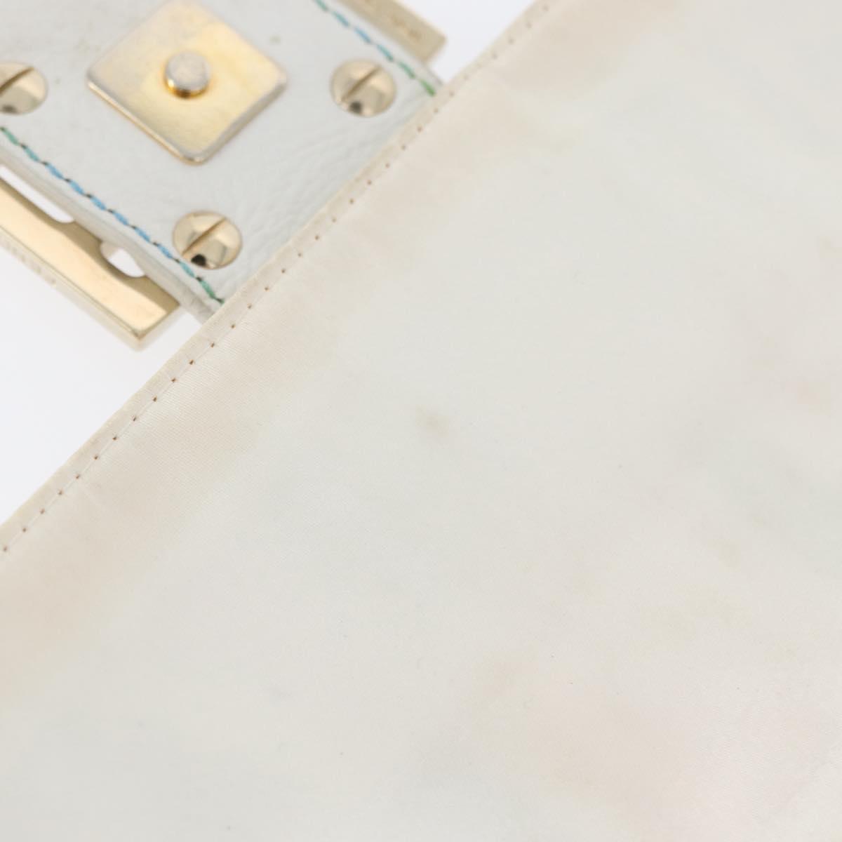 FENDI Zucca Canvas Mamma Baguette Shoulder Bag Multicolor Gold Auth 171596SM