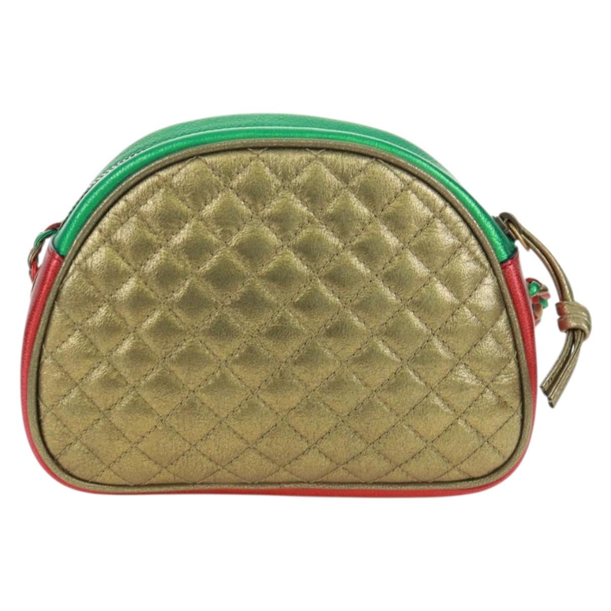 GUCCI Zumi Shoulder Bag Leather Red Gold 534951 Auth 171605V