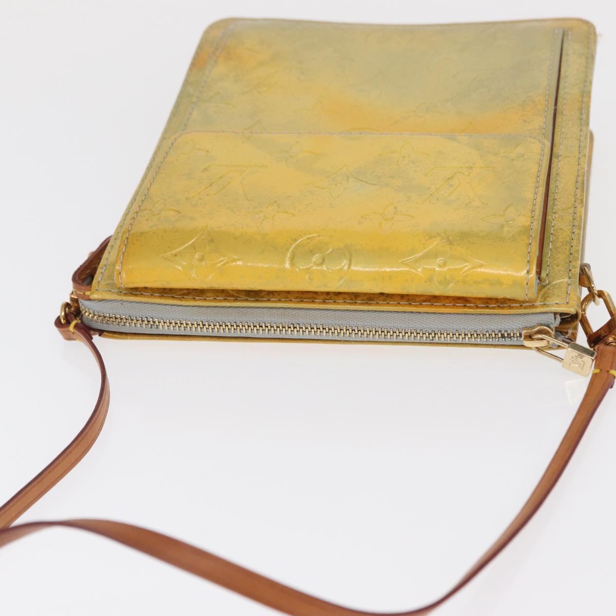 LOUIS VUITTON Monogram Vernis Motto Accessory Pouch Gris M91030 LV Auth 171606