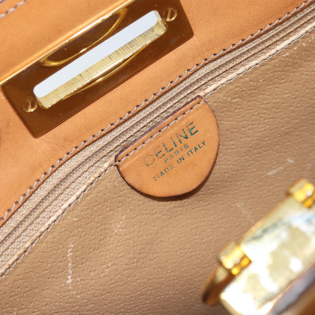 CELINE Macadam Canvas Shoulder Bag PVC Leather Brown Gold Auth 171609