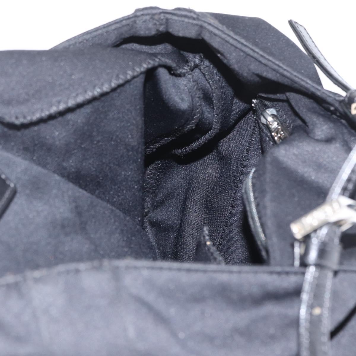 FENDI Mamma Baguette Tote Bag Black Silver Auth 171610