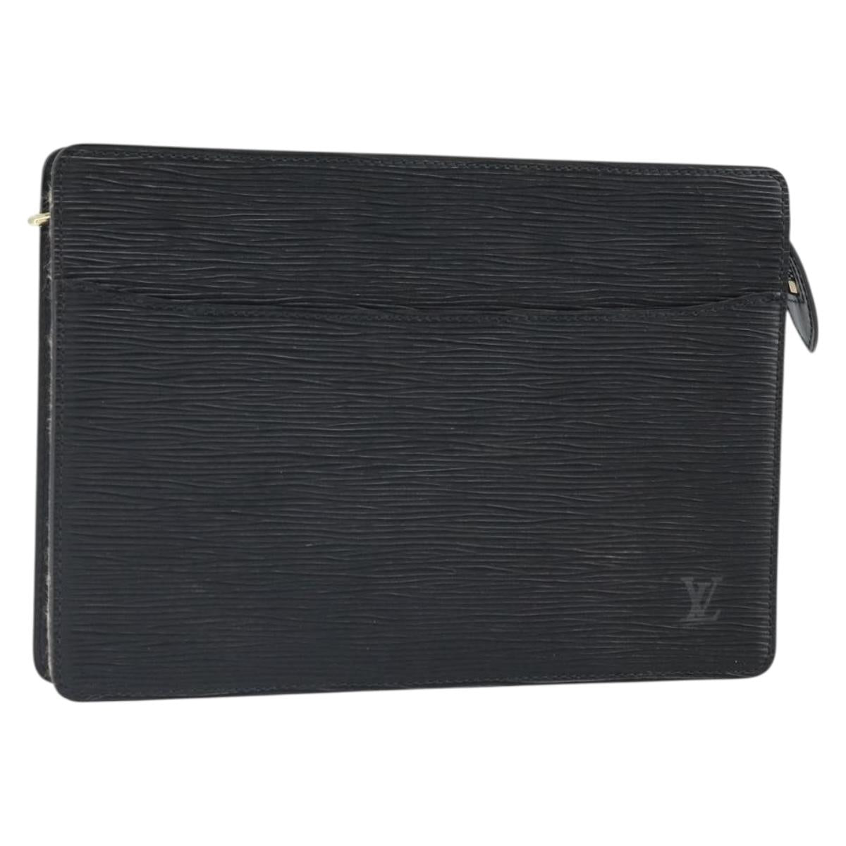 LOUIS VUITTON Epi Pochette Homme Clutch Bag Black M52522 LV Auth 171613
