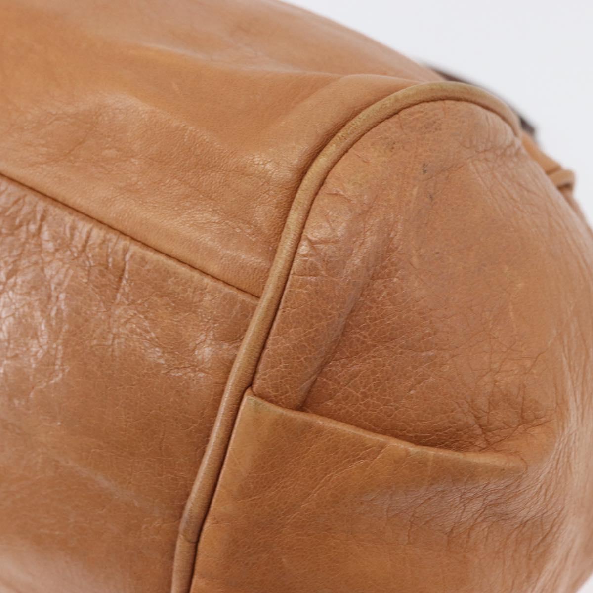 Chloe Etel Hand Bag Leather 2way Brown Gold Auth 171627A