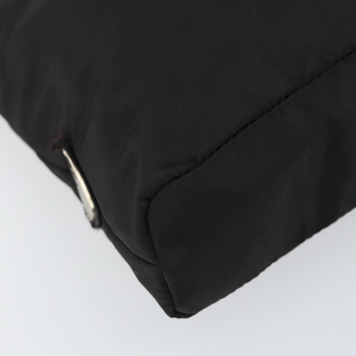 PRADA Shoulder Bag Nylon Black Silver Auth 171629