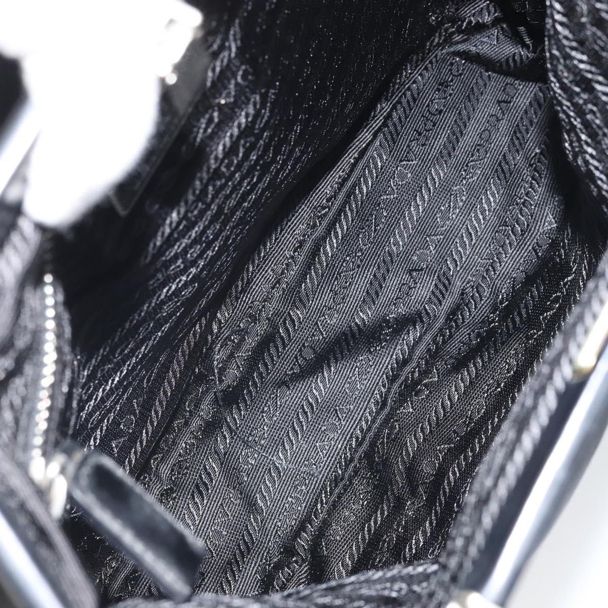 PRADA Shoulder Bag Nylon Black Silver Auth 171629