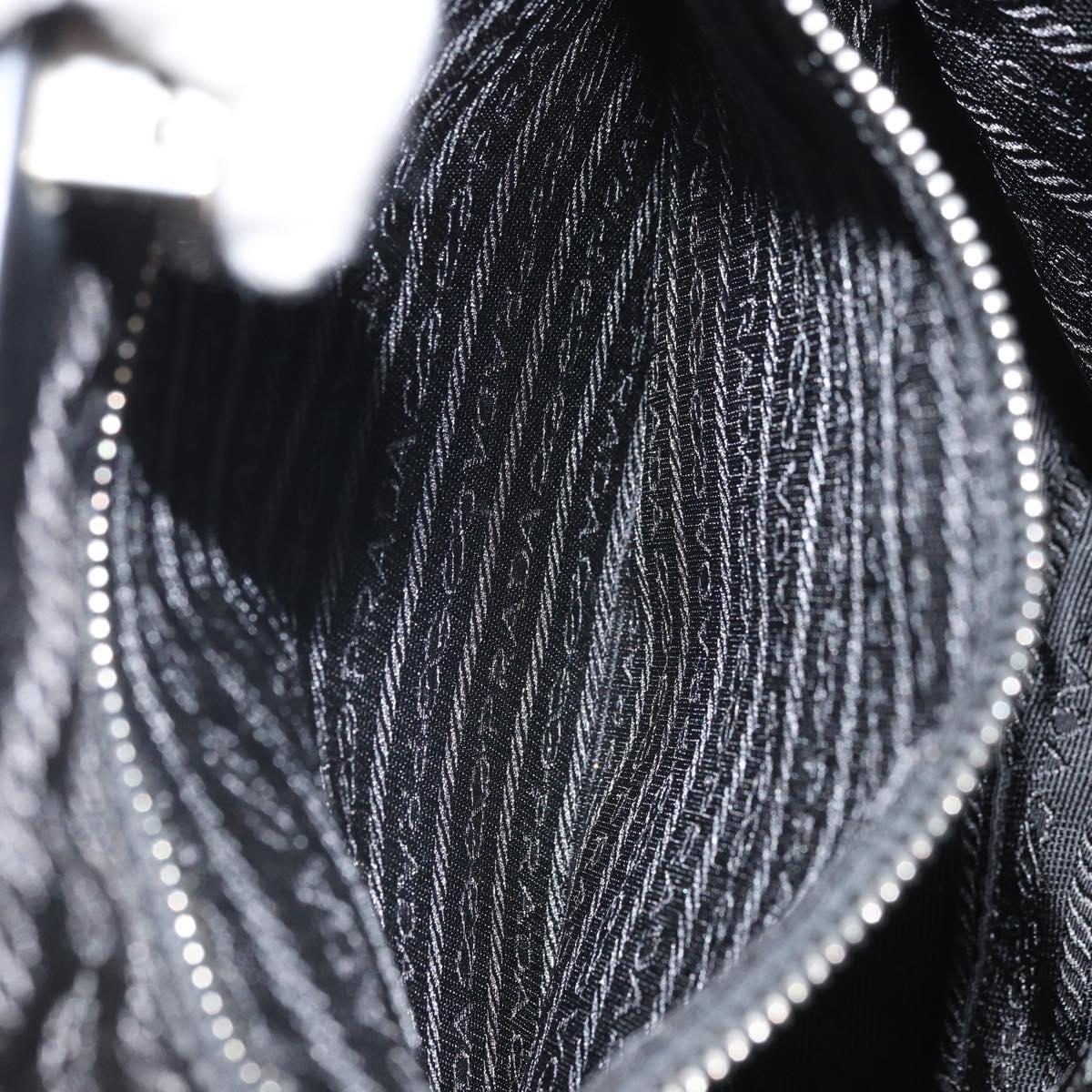 PRADA Shoulder Bag Nylon Black Silver Auth 171629