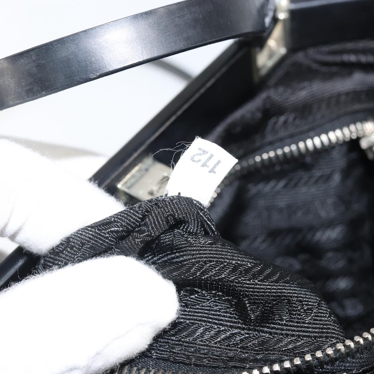 PRADA Shoulder Bag Nylon Black Silver Auth 171629