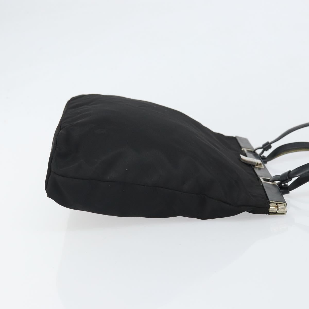PRADA Shoulder Bag Nylon Black Silver Auth 171629