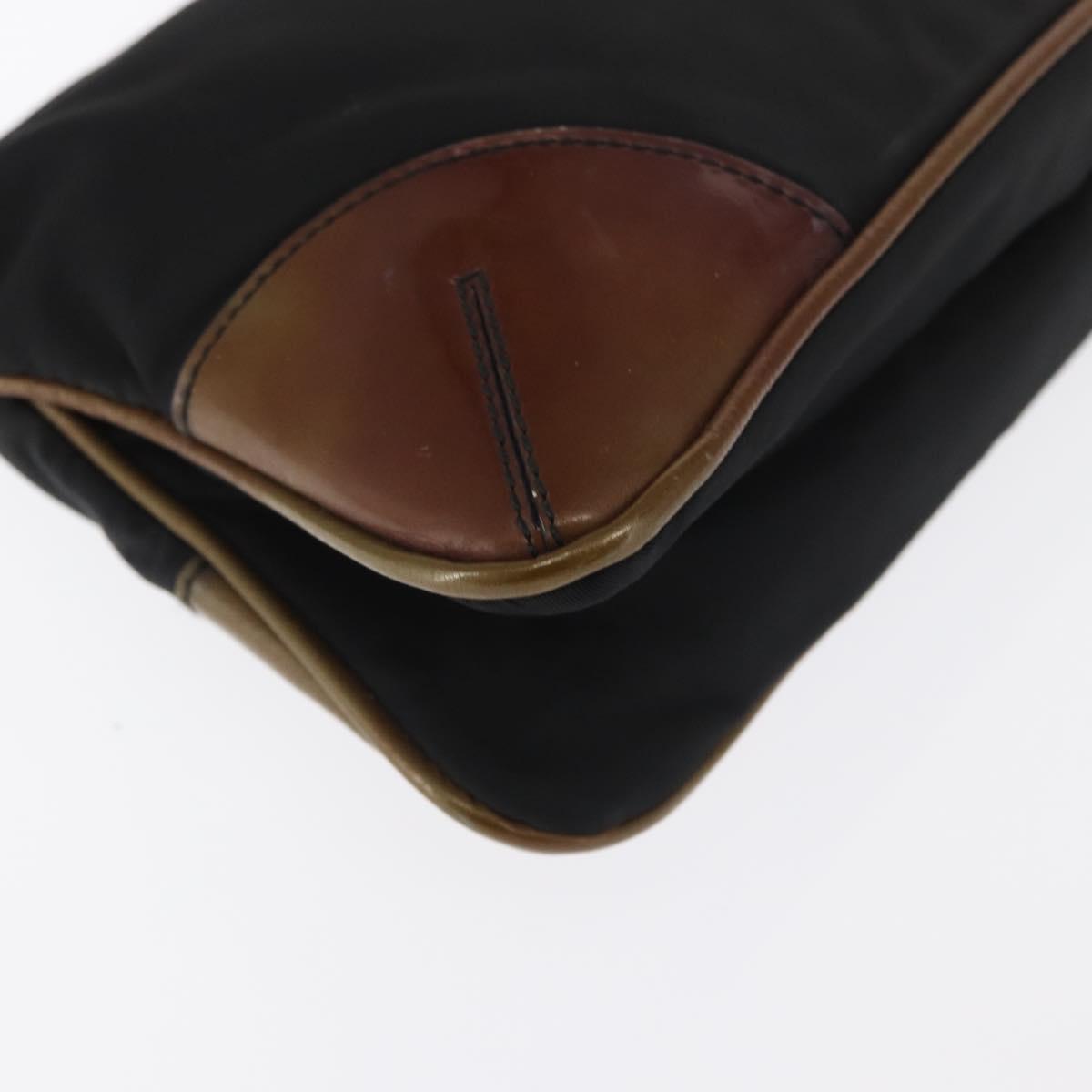 PRADA Shoulder Bag Nylon Black Silver Auth 171630