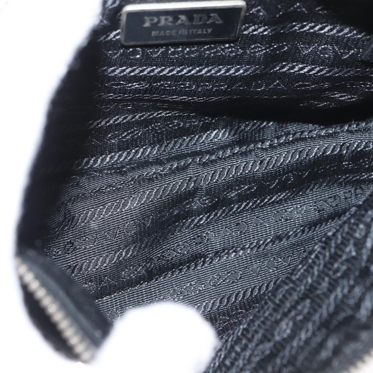 PRADA Shoulder Bag Nylon Black Silver Auth 171630