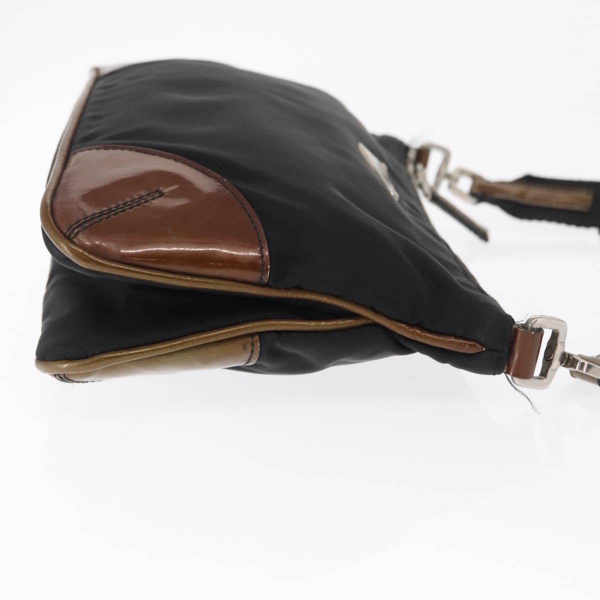 PRADA Shoulder Bag Nylon Black Silver Auth 171630