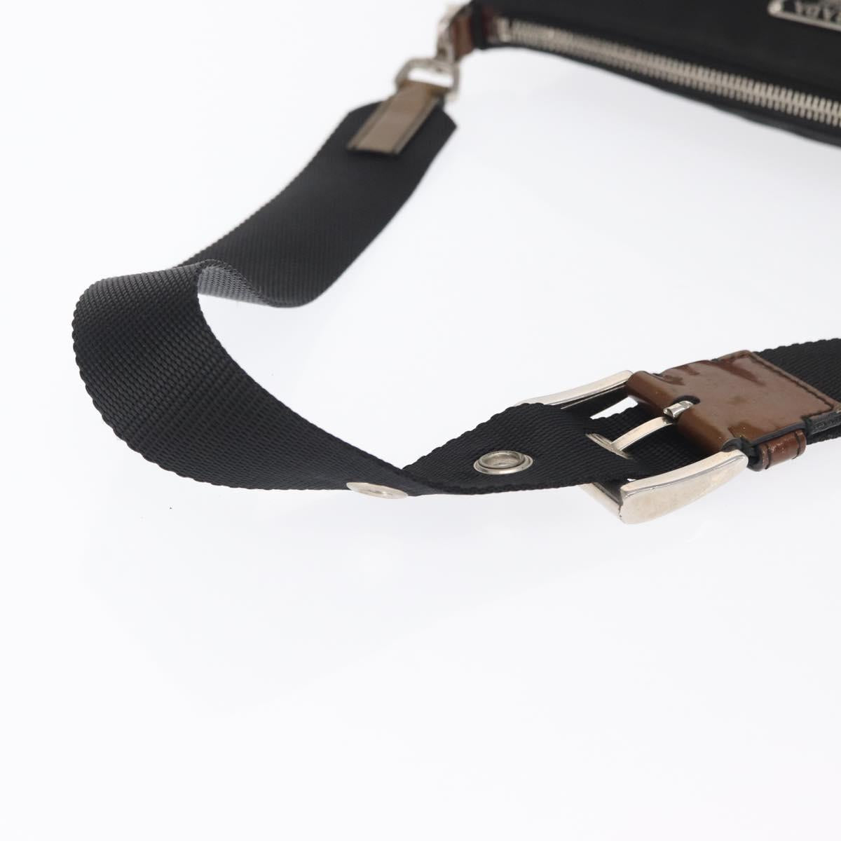 PRADA Shoulder Bag Nylon Black Silver Auth 171630