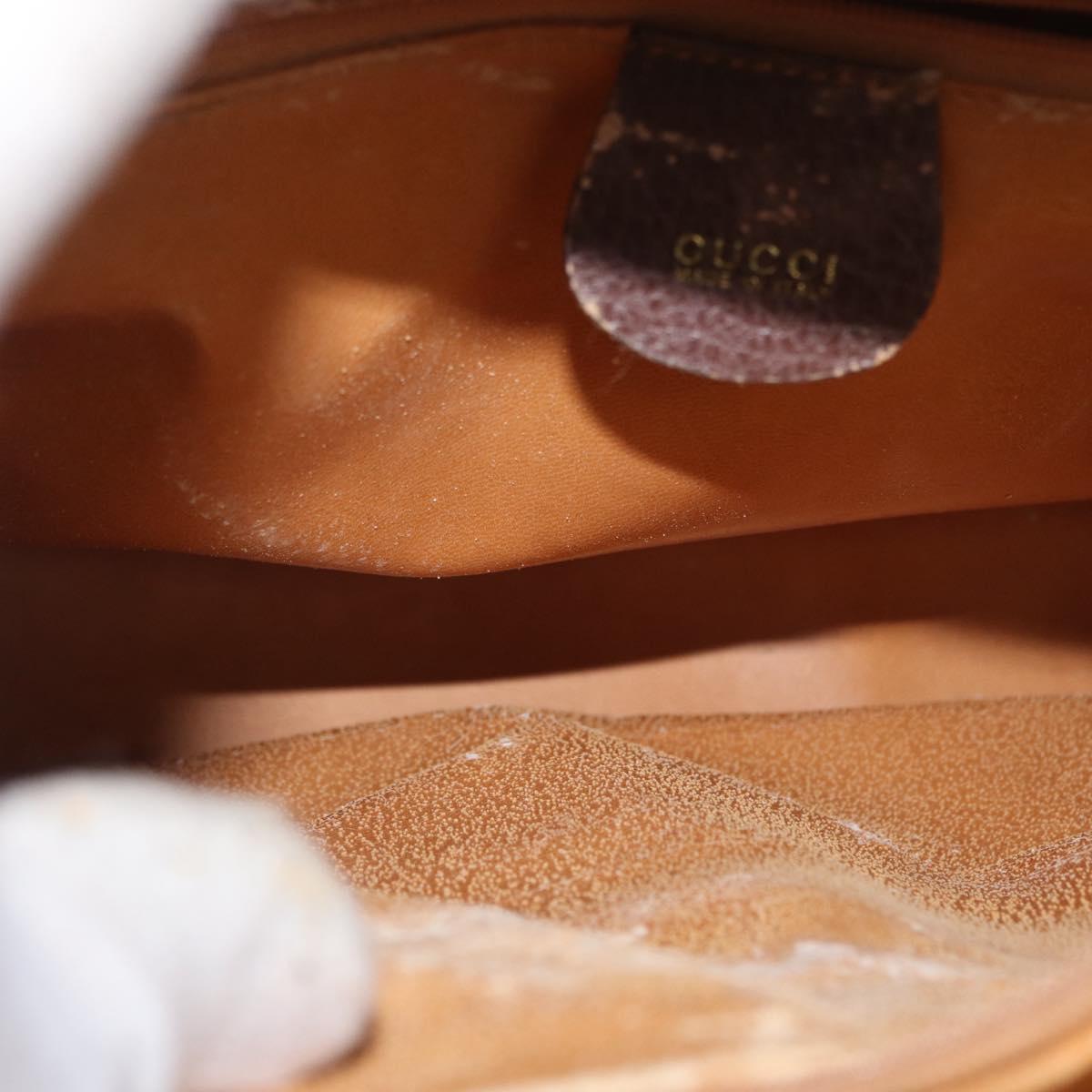 GUCCI Bamboo Hand Bag Leather Brown Gold 002 1186 0260 Auth 171636