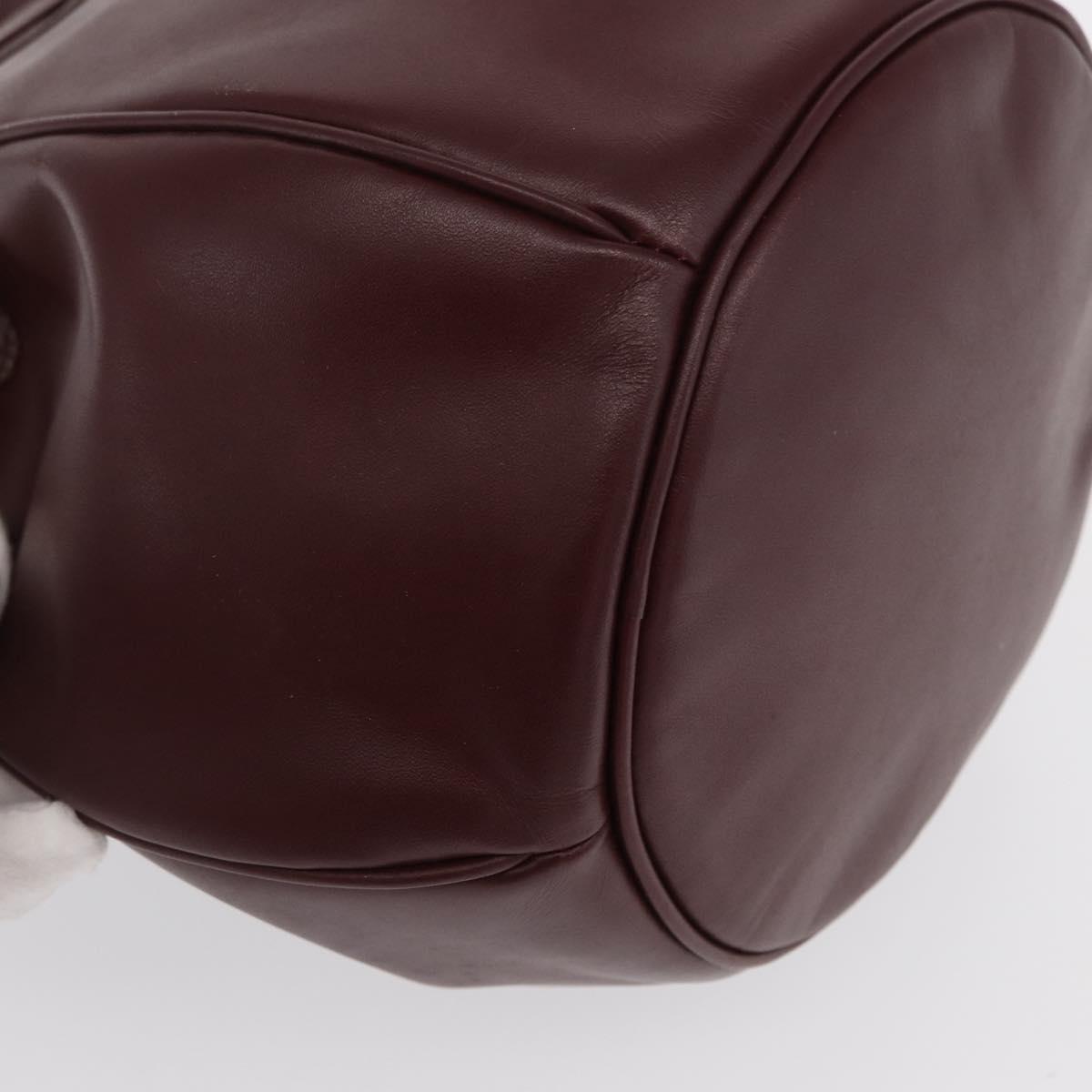 CARTIER Must Line Purse Shoulder Bag Leather Bordeaux Gold Auth 171643